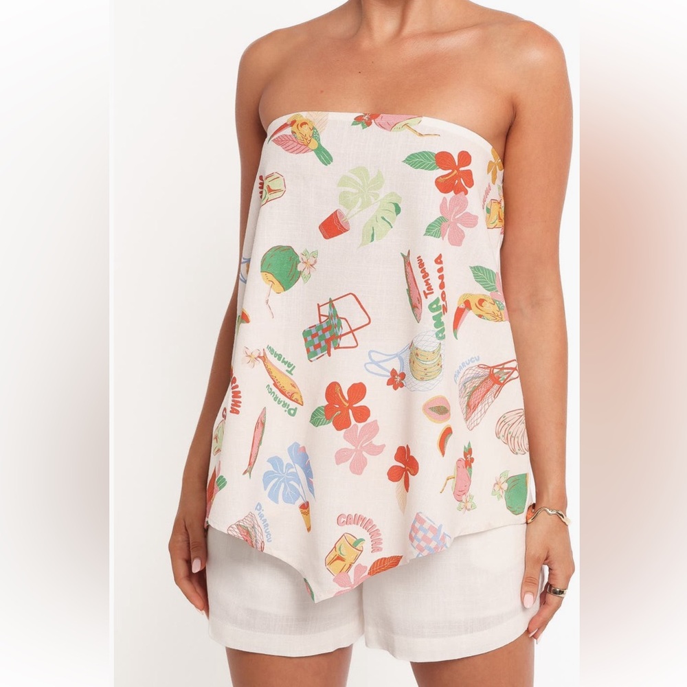 Petal & Pup Sui Print Strapless Top